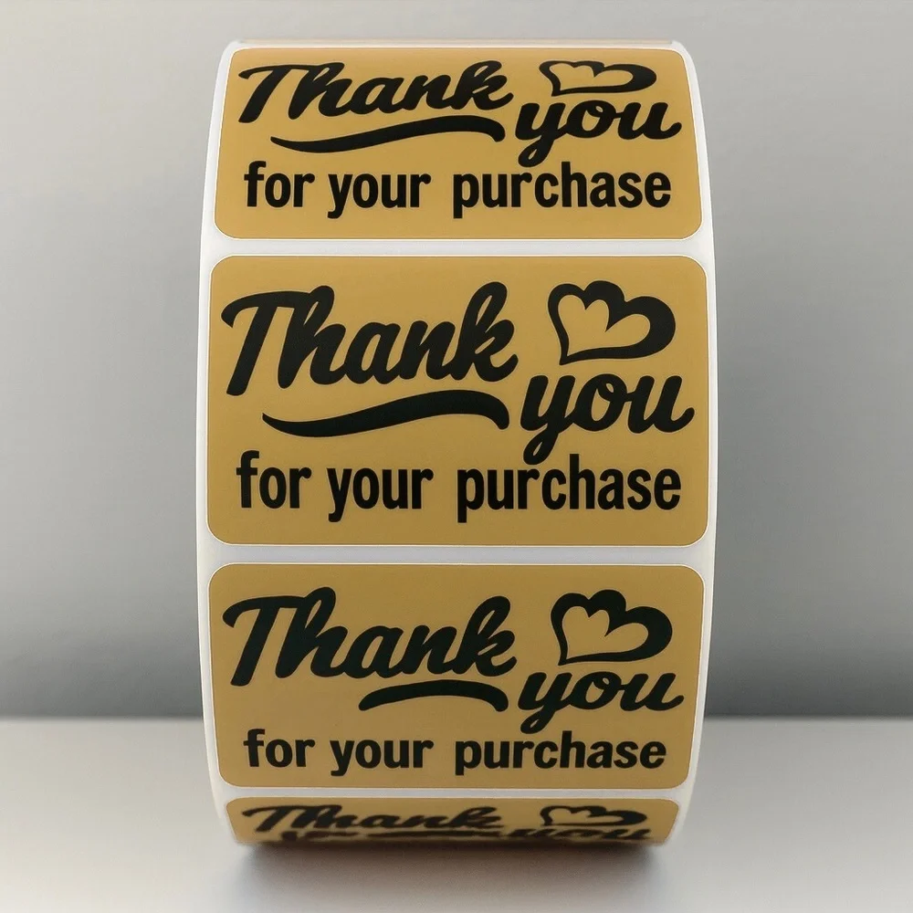 💗 Pink Thank You Stickers– 2x1” Cute Labels for Packages & Small Business 100